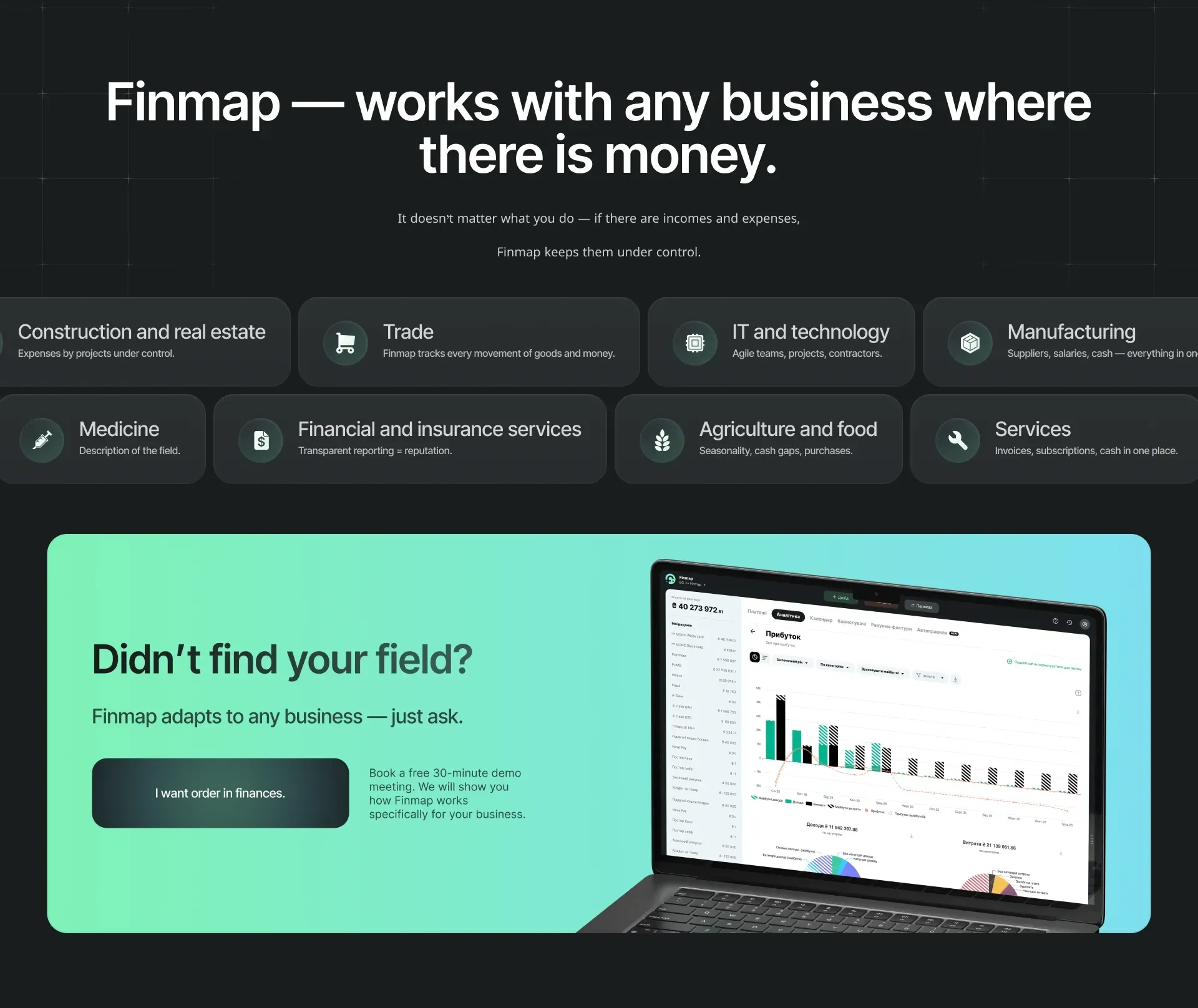 галузі finmap